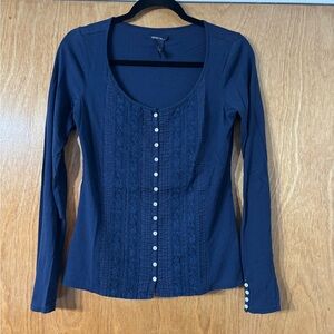 Lucky Brand Deep Blue Button Down Shirt